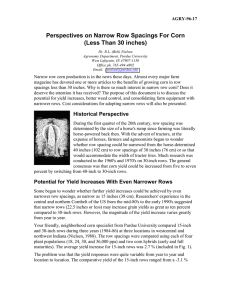 Perspectives on Narrow Row Spacings in Corn