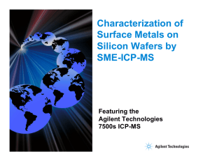 Characterization of Surface Metals on Silicon Wafers by SME-ICP-MS
