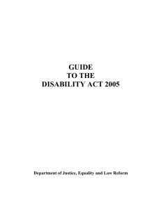 Guide to the Disability Act 2005 - The Department of Justice and