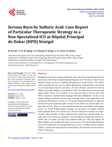 Serious Burn by Sulfuric Acid: Case Report of Particular Therapeutic