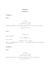 Solutions Chapter 11 Problem 1 Problem 2