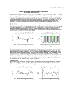 Sampling, Oversampling, Imaging and Aliasing