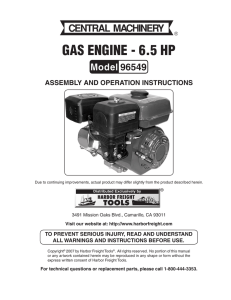 gas engine - 6.5 hp - Harbor Freight Tools