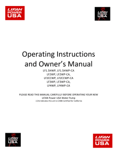 Operating Instructions and Owner`s Manual