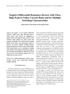 Negative Differential Resistance Devices with Ultra- High