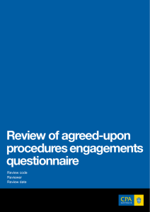 Review of agreed-upon procedures engagements