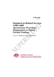 Standard on Related Services ASRS 4400 Agreed