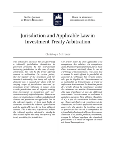 0101001_Schreuer_Jurisdiction and Applicable Law in Investment