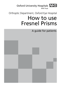 How to use Fresnel Prisms - Oxford University Hospitals