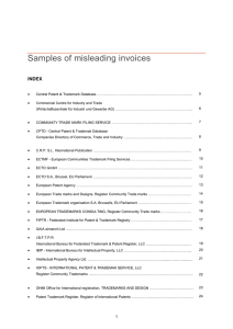 Samples of misleading invoices