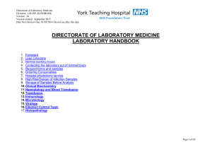 Laboratory handbook - York Teaching Hospital NHS Foundation Trust