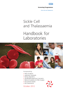 Sickle cell and thalassaemia handbook for laboratories