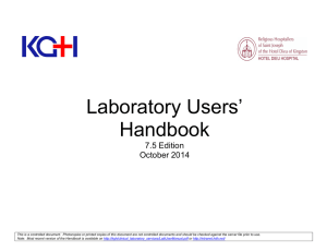 Laboratory Users` Handbook - Kingston General Hospital