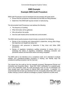 EMS Audit Procedure
