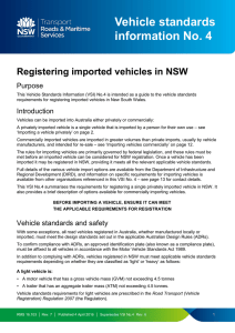 Registering imported vehicles in NSW