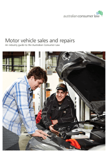 Motor vehicle sales and repairs - Australian Competition and