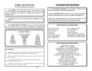 TRANSITION WORDS