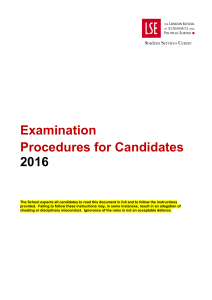 Examination Procedures for Candidates