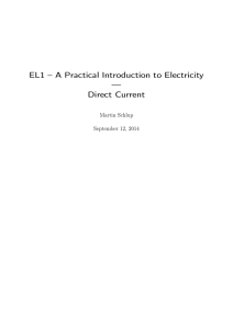 EL1 – A Practical Introduction to Electricity — Direct Current