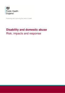 Disability and domestic abuse Risk, impacts and response