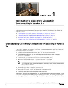 Introduction to Cisco Unity Connection Serviceability in Version 9.x