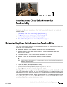 Introduction to Cisco Unity Connection Serviceability