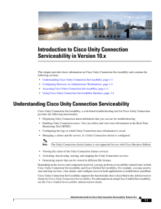 Introduction to Cisco Unity Connection Serviceability in Cisco Unity
