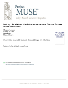 Looking Like a Winner: Candidate Appearance and Electoral