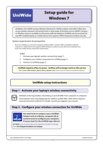 Setup guide for Windows 7 UniWide