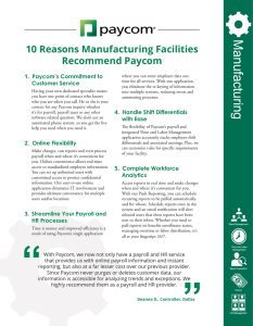 10 Reasons Manufacturing Facilities Recommend Paycom