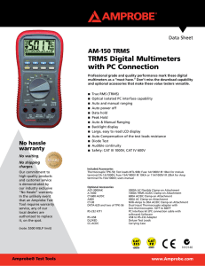 AM-150 TRMS Digital Multimeter Data Sheet
