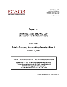 Report on 2014 Inspection of KPMG LLP Public Company