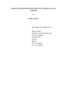 design of linear phase fir filters with a maximally flat passband