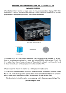 Replacing the backup battery from the YAESU FT