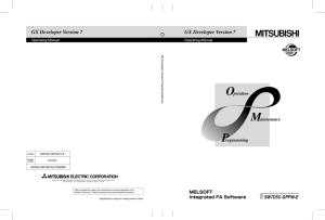 GX Developer Version7 Operating Manual