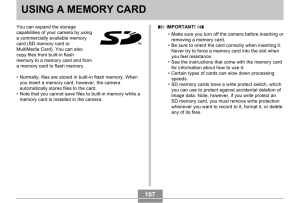 using a memory card - Support