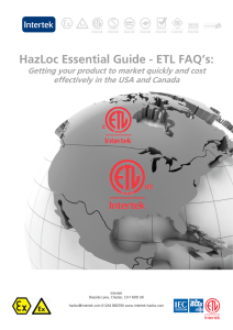 HazLoc Essential Guide - ETL FAQ`s