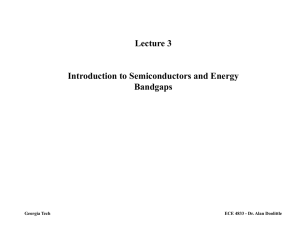 Lecture 3 Introduction to Semiconductors and Energy Bandgaps