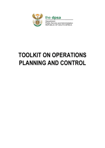 TOOLKIT ON OPERATIONS PLANNING AND CONTROL