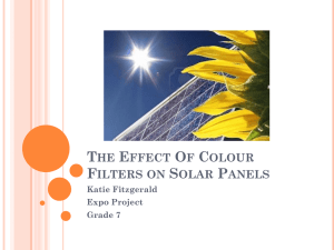 Effect of Colour Filters on Solar Panels