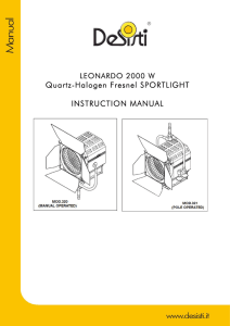 Quartz-Halogen Fresnel SPORTLIGHT INSTRUCTION