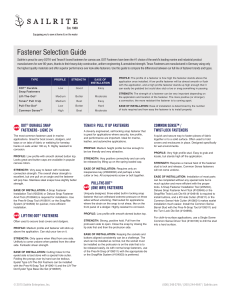Fastener Selection Guide