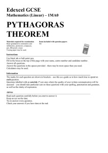 pythagoras theorem - Castleford Academy