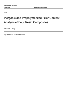Inorganic and Prepolymerized Filler Content Analysis of Four Resin
