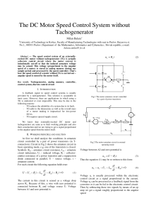 The DC Motor Speed Control System without Tachogenerator