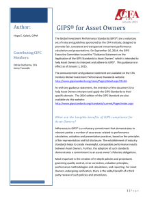 GIPS® for Asset Owners