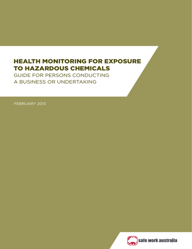 Health Monitoring for Exposure to Hazardous Chemicals