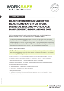 health monitoring under the health and safety at work