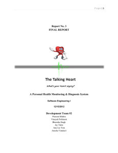 Report No. 3 FINAL REPORT A Personal Health Monitoring