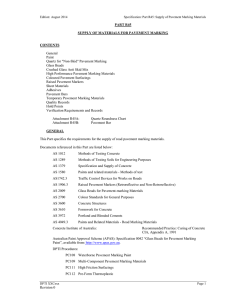 Technical Specification on pavement marking